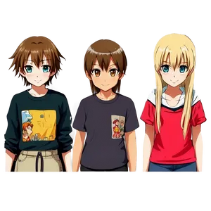 Anime Characters Graphic Tee PNG Ljy PNG