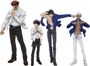 Anime Characters Showing Abs PNG image