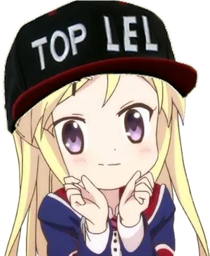 Anime Characterwith Top Lel Hat PNG image