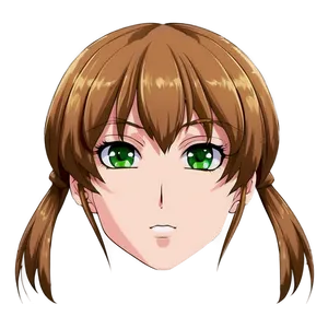 Anime Face With Green Eyes PNG 06122024