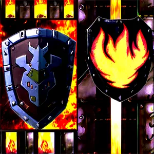 Anime Fire Shield PNG Cxg66 PNG
