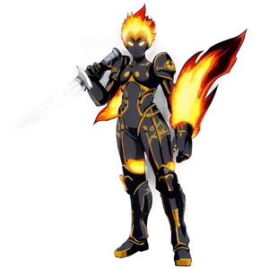 Anime Fire Warrior PNG 80 PNG