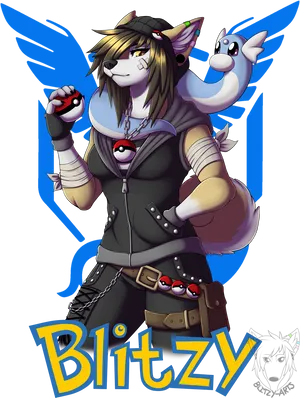 Anime Furry Pokemon Trainer PNG image