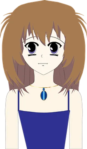 Anime Girl Blue Dress Pendant