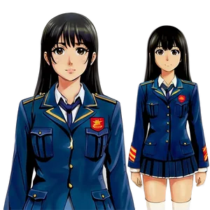 Anime Girl In Uniform PNG 05032024