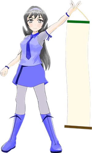 Anime Girl Presenting Banner