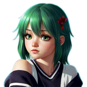 Anime Girl With Green Hair PNG 21