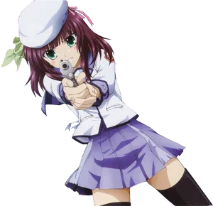 Anime Girl With Gun PNG