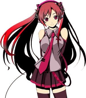 Anime Girl With Headphonesand Blush PNG image