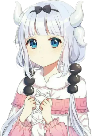 Anime Girl With Hornsand Blue Eyes