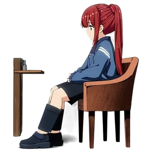 Anime Girl With Red Hair PNG 05032024