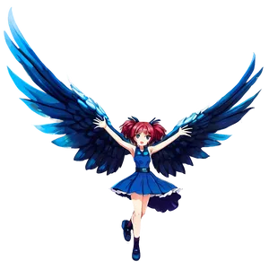 Anime Girl With Wings PNG 76