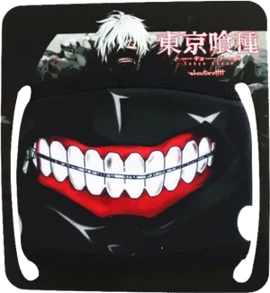 Anime Inspired Surgical Maskwith Teeth Design PNG image