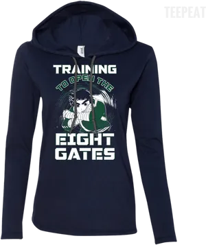 Anime Inspired Training Hoodie PNG image