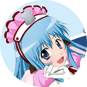 Anime Maid Character Circle Profile PNG image
