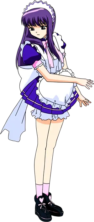 Anime Maid Character Pose PNG image