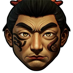 Anime Samurai Face PNG 35