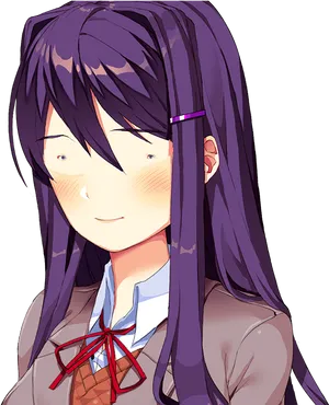Anime Schoolgirl Smiling PNG image