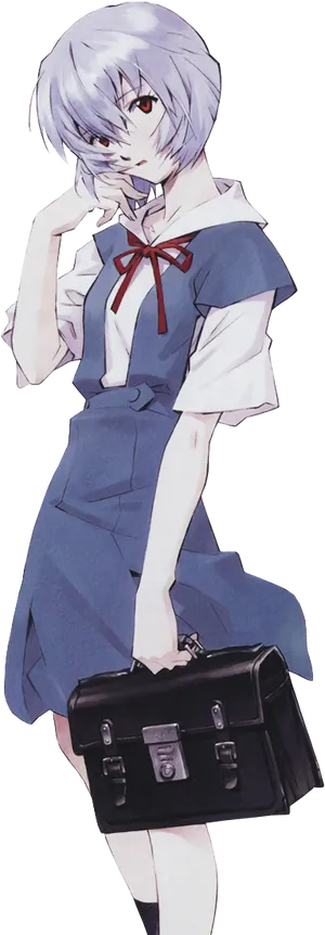 Anime Schoolgirl With Briefcase PNG image