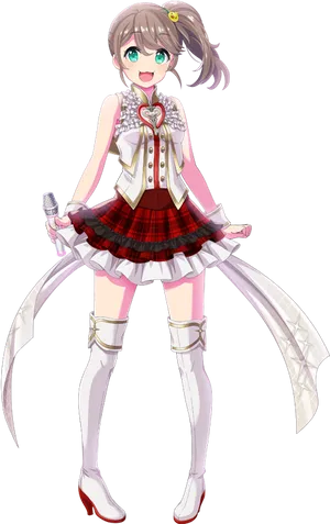 Anime Singer Girlwith Microphone