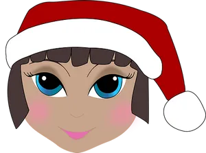 Anime Style Santa Hat Girl