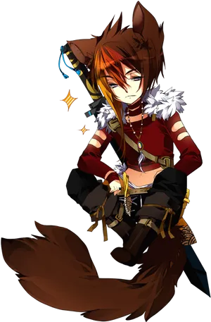 Anime Werewolf Character Art PNG image