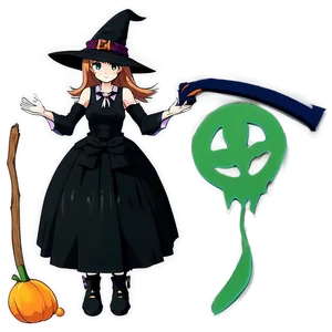 Anime Witch Girl PNG Omv89