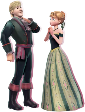 Annaand Kristoff Frozen Characters PNG image