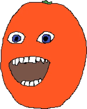 Annoyed Orange Cartoon Expression PNG image