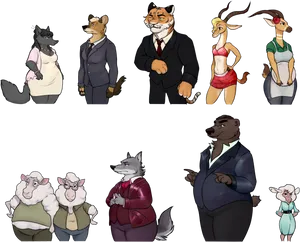 Anthropomorphic Animal Characters PNG image