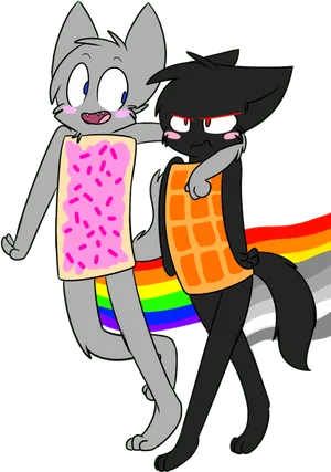 Anthropomorphic_ Cats_with_ Pop Tart_ Bodies PNG image