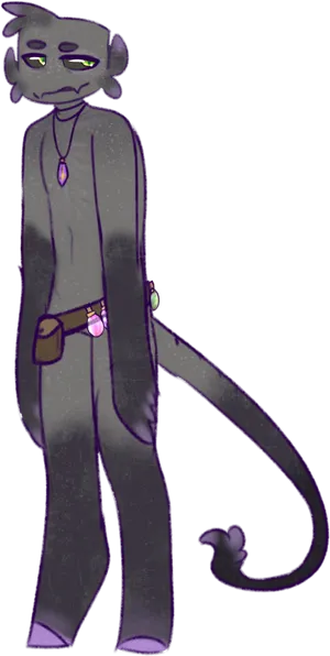 Anthropomorphic_ Enderman_ Character_ Art PNG image