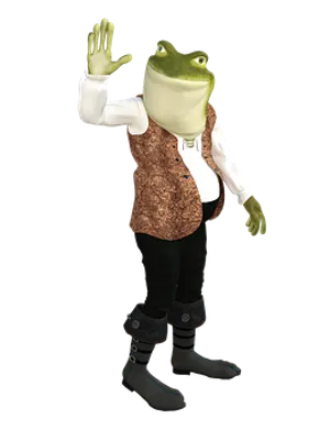 Anthropomorphic Frog Greeting PNG image