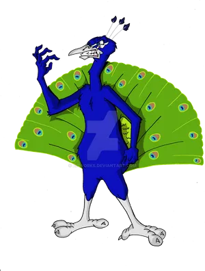 Anthropomorphic Peacock Cartoon PNG image