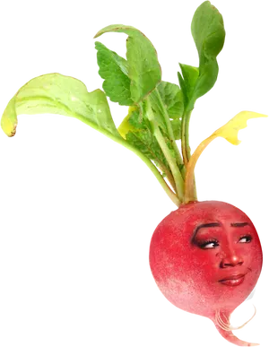 Anthropomorphic Red Radish PNG