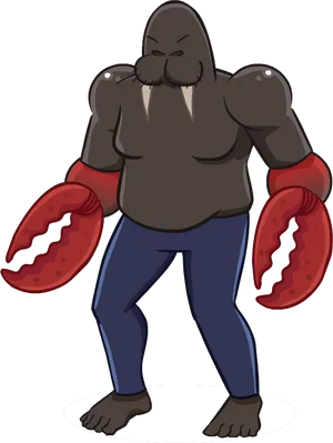 Anthropomorphic Walrus Character PNG image