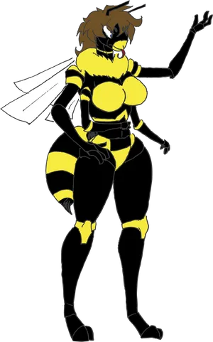 Anthropomorphic Wasp Character PNG image