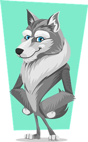 Anthropomorphic Wolf Cartoon PNG image