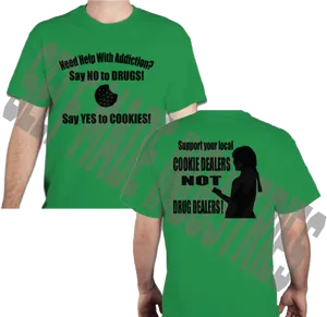 Anti Drug Pro Cookies T Shirt Design PNG image