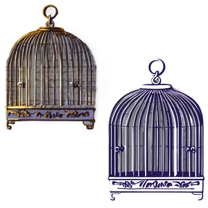 Antique Bird Cage Illustration Png 06122024 PNG image