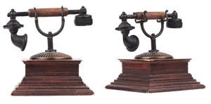 Antique Brass Telescope Bookends PNG image