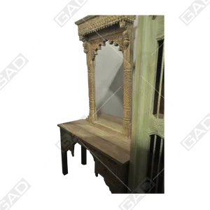 Antique Carved Wooden Dressing Table PNG image