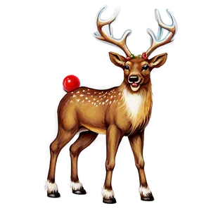 Antique Christmas Reindeer PNG 06252024 PNG