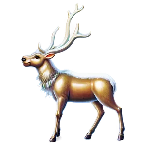 Antique Christmas Reindeer PNG 17
