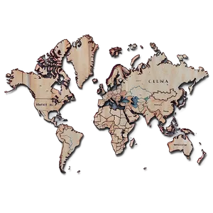 Antique Continent Map PNG Mwf PNG