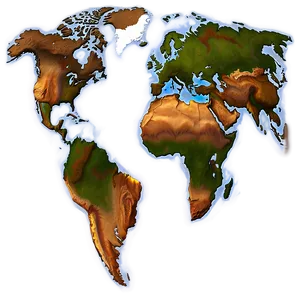 Antique Continent Map PNG Xji70 PNG
