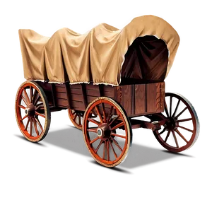 Antique Covered Wagon Representation PNG 06292024