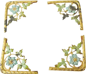 Antique Floral Corner Design Frame PNG image