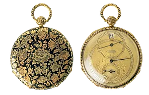 Antique Floral Pocket Watch PNG image