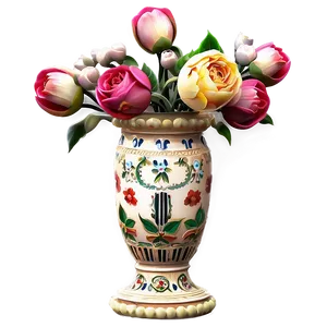 Antique Flower Vase Design Png 06122024 PNG image